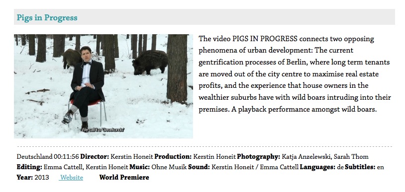 Kerstin Honeit – News: Pigs in progress Dokfest Kassel